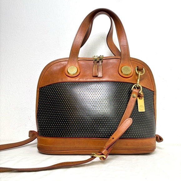 Dooney & Bourke Handbags - Dooney Bourke Vintage Satchel Crossbody Convertible Perforated Leather Bag Purse